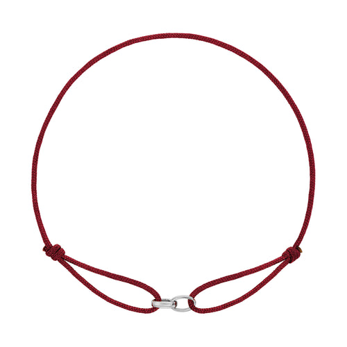 GLORIE ARMBAND BORDEAUX STOFFARBAND 585 WITGOUD