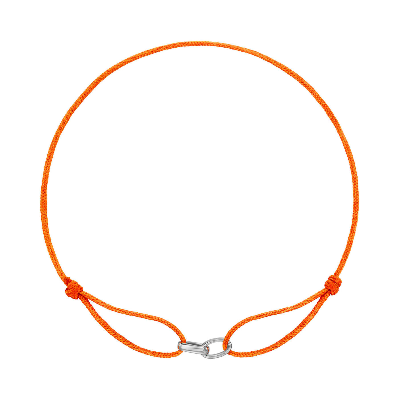 GLORIE ARMBAND ORANJE STOFFARBAND 585 WITGOUD