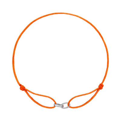 GLORIE ARMBAND ORANJE STOFFARBAND 585 WITGOUD
