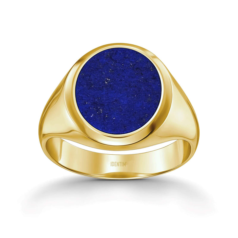 ZEGELRING LAPIS OVAAL 585, 750 GOUD