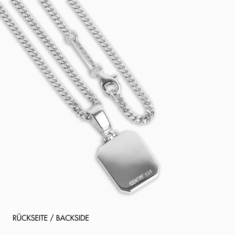 ONYX OCTAGON HALSKETTING 925 ZILVER GERHODINEERD