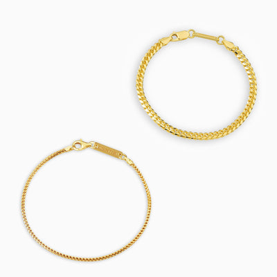 ARMBAND SET PANZER FRANCO 925 ZILVER 18 KARAAT VERGULD