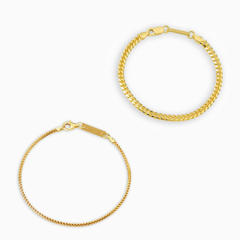 ARMBAND SET PANZER FRANCO 925 ZILVER 18 KARAAT VERGULD