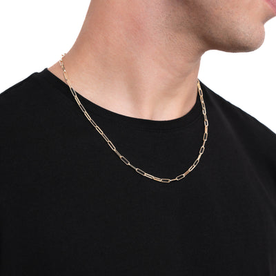 PAPERCLIP KETTING GOUD 3,00MM 585 GOUD