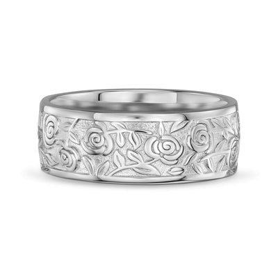 ROSE RING 925 ZILVER GERHODINEERD