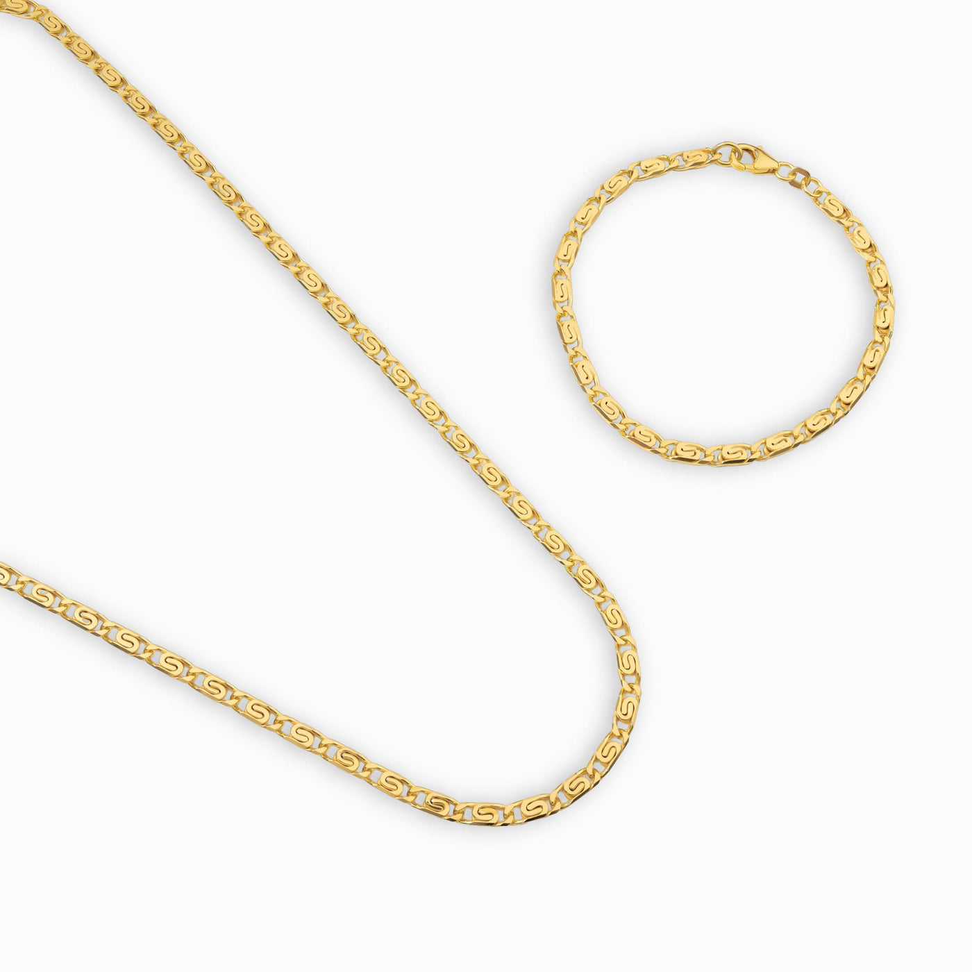 SCHAKELKETTING 925 ZILVER 18 KARAAT VERGULD 3,80MM