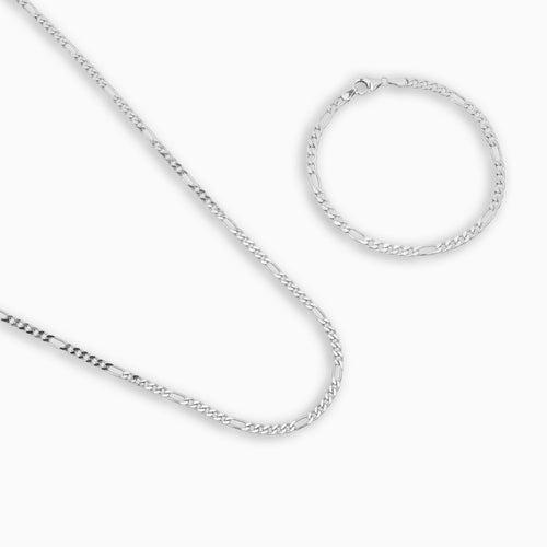 FIGARO COLLIER 925 ZILVER GERHODINEERD 3,40MM