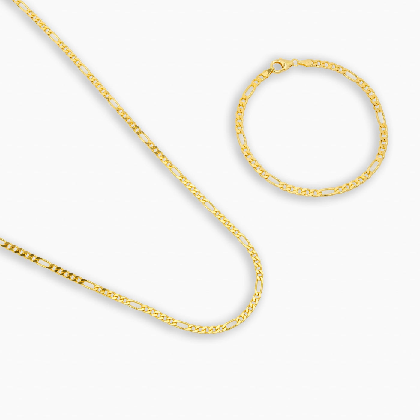 FIGARO COLLIER SET 925 ZILVER 18 KARAAT VERGULD 3,40MM