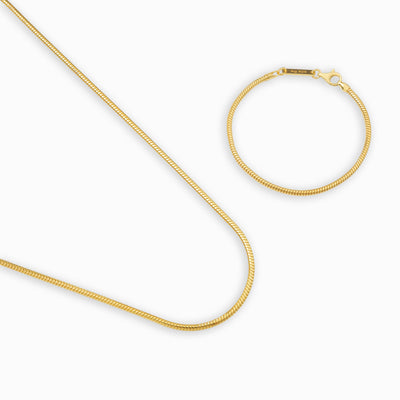 SLANGENKETTING SET 925 ZILVER 18 KARAAT VERGULD 2,50MM