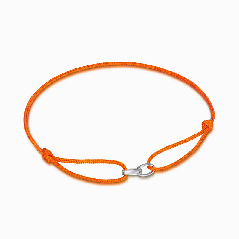 GLORIE ARMBAND ORANJE STOFFARBAND 585 WITGOUD