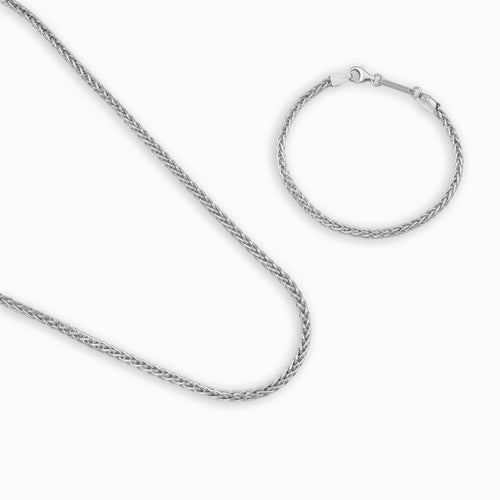 VLECHT KETTING BEZET 925 ZILVER GERHODINEERD 3,60MM