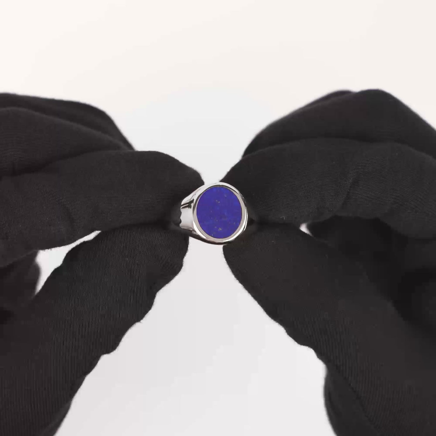 ZEGELRING LAPIS OVAAL 925 ZILVER GERHODINEERD