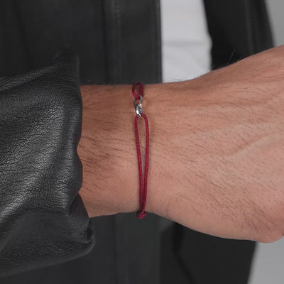 GLORIE ARMBAND BORDEAUX STOFFARBAND 585 WITGOUD