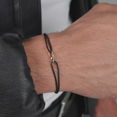 GLORIE ARMBAND ZWART STOF ARMBAND 585 GOUD
