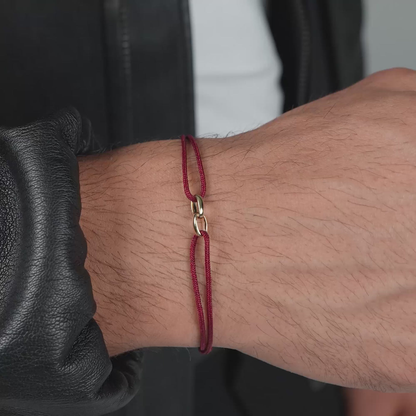 GLORIE ARMBAND BORDEAUX STOF ARMBAND 585 GOUD