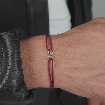 GLORIE ARMBAND BORDEAUX STOF ARMBAND 585 GOUD