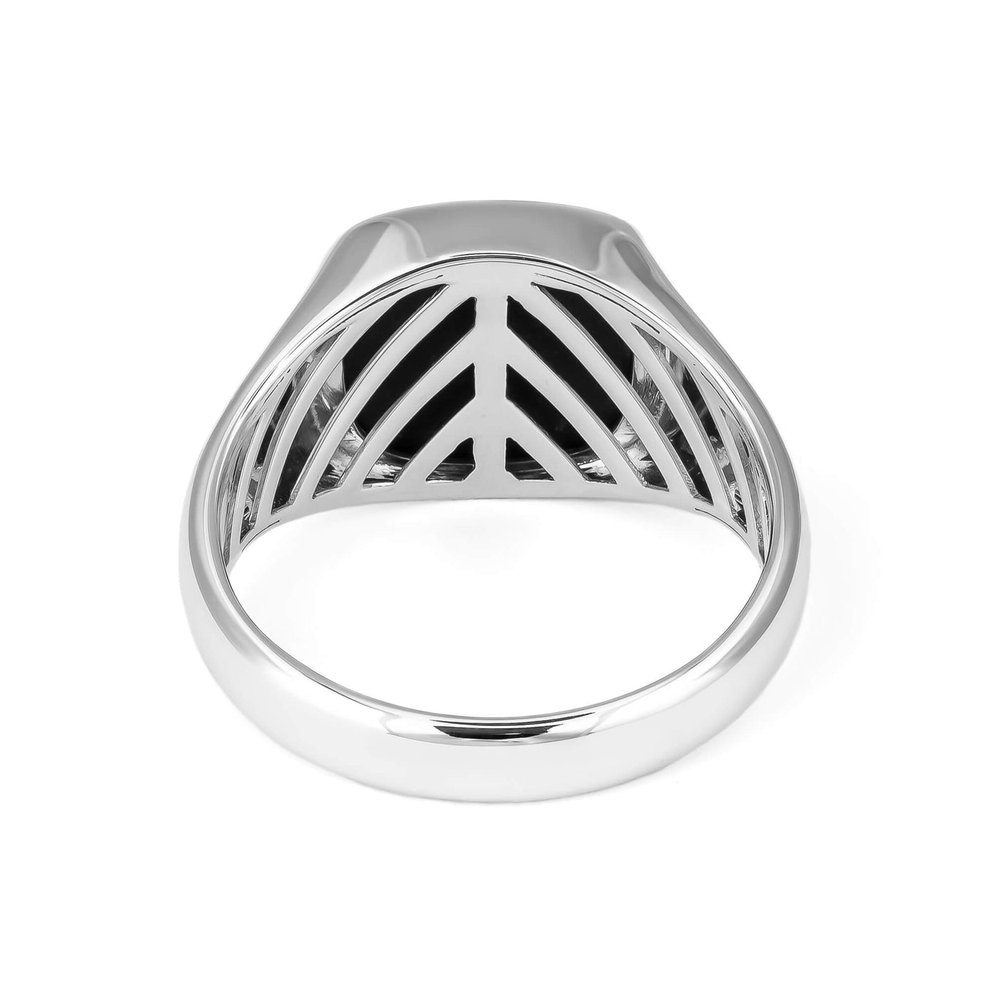 ONYX VIERKANTE RING 585, 750 WITGOUD, 950 PLATINA